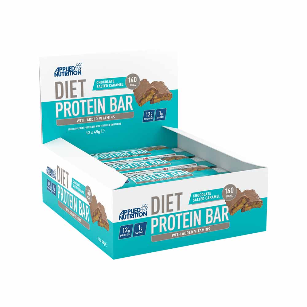 Applied Nutrition - Diet Protein Bar - Chocolate Salted Caramel - 12x45gr - Protein Bar - Eiwitreep - Proteine reep - Proteine - Eiwitten - Protein