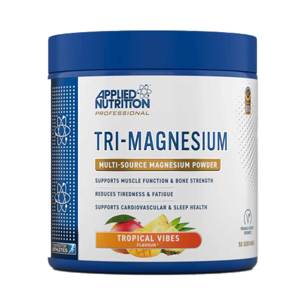 Applied Nutrition - Tri-Magnesium - Tropical Vibes - 50 servings - Magnesium poeder - Magnesium - Magnesium Bisglycinate - Magnesium Bisglycinaat - Magnesium Taurate - Magnesium Ta