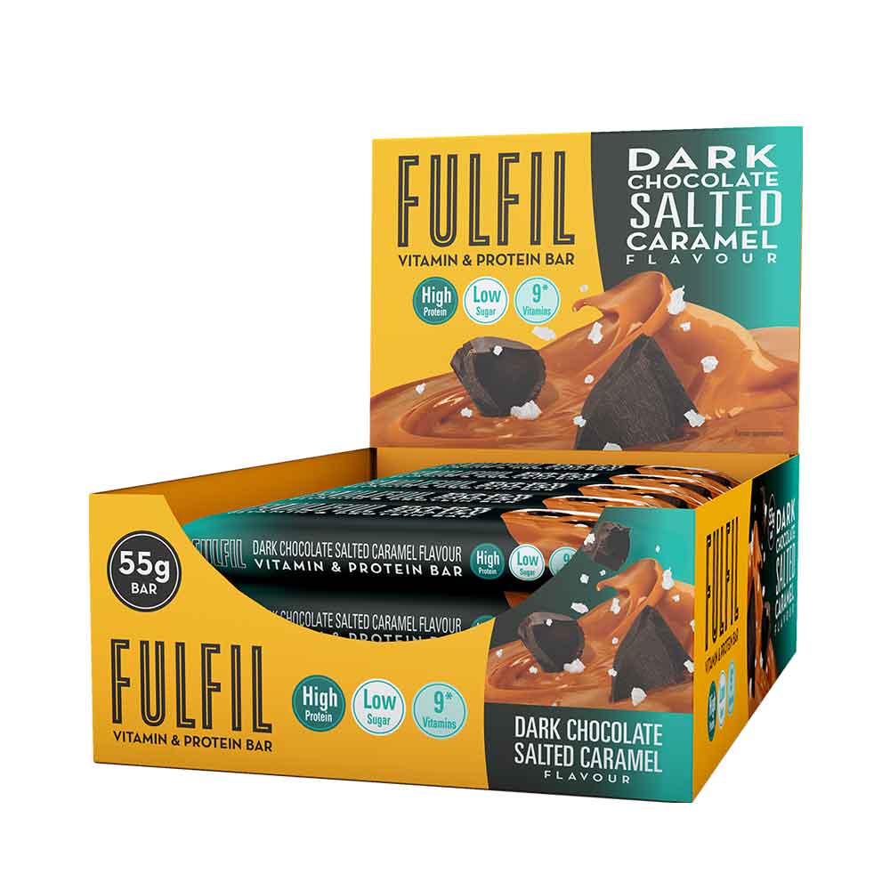 FULFIL | Eiwitreep | Dark Chocolate Salted Caramel | Doos | 15 x 55 gram | Snel afvallen zonder poespas!