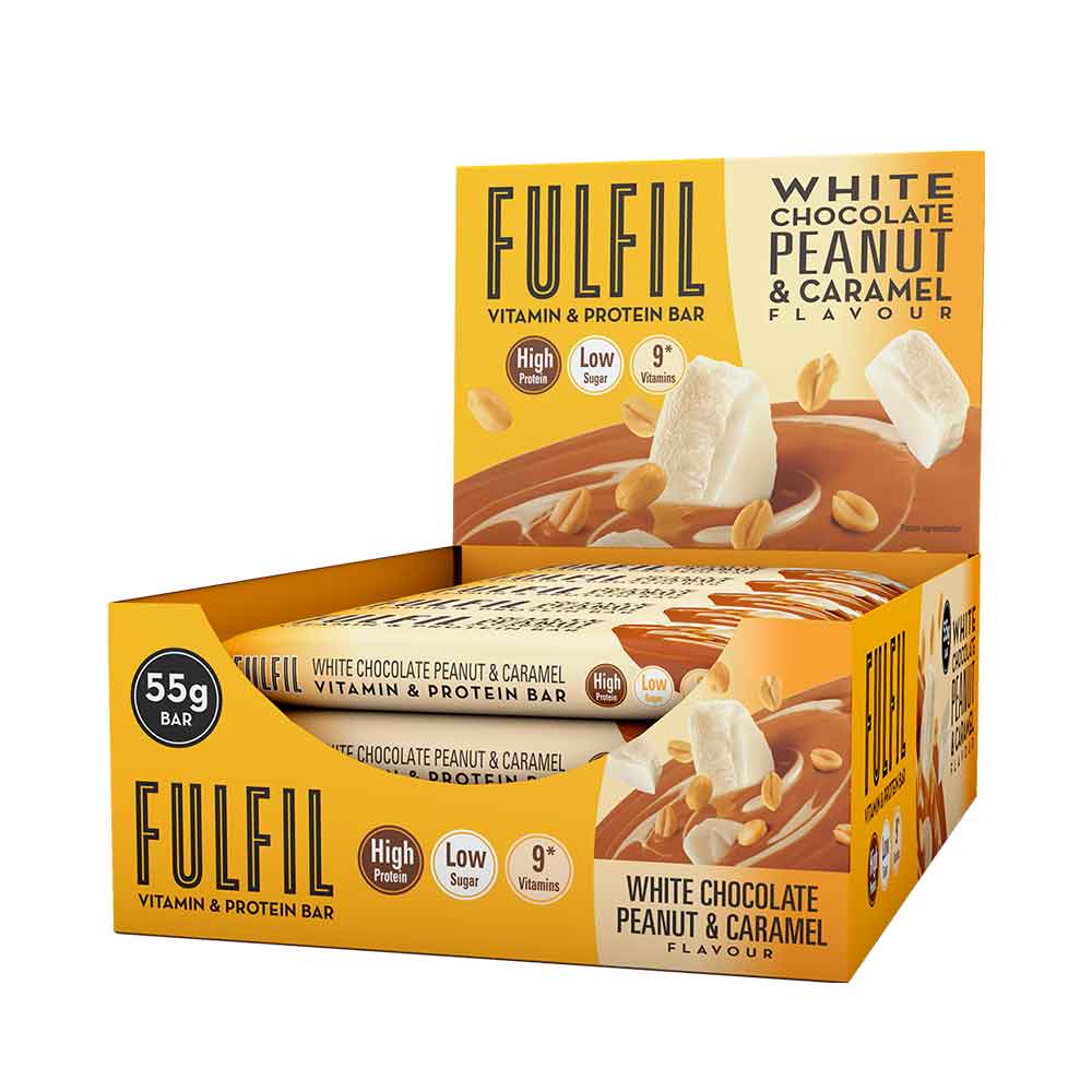 FULFIL | Eiwitreep | White Chocolate Peanut & Caramel | Doos | 15 x 55 gram | Snel afvallen zonder poespas!