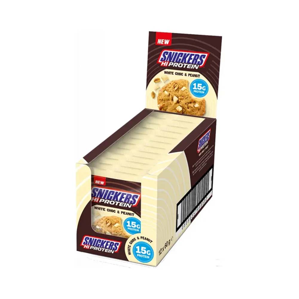 Snickers White High Protein Cookies 12cookies White Choco & Peanut
