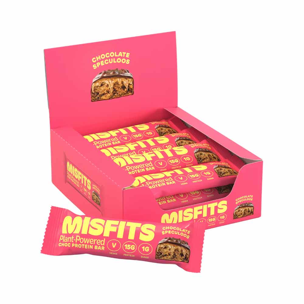Misfits | Vegan Protein Bar | Milk Chocolate Speculoos | Doos | 12 x 45 gram