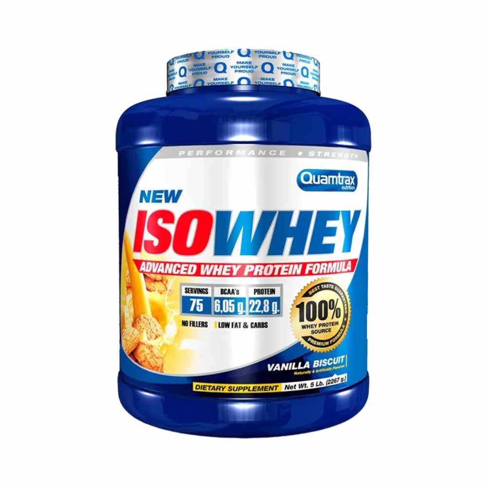 Quamtrax Nutrition Iso Whey - Isolaat Eiwit Poeder - 2,27 kg (75 servings) - Vanilla Biscuit