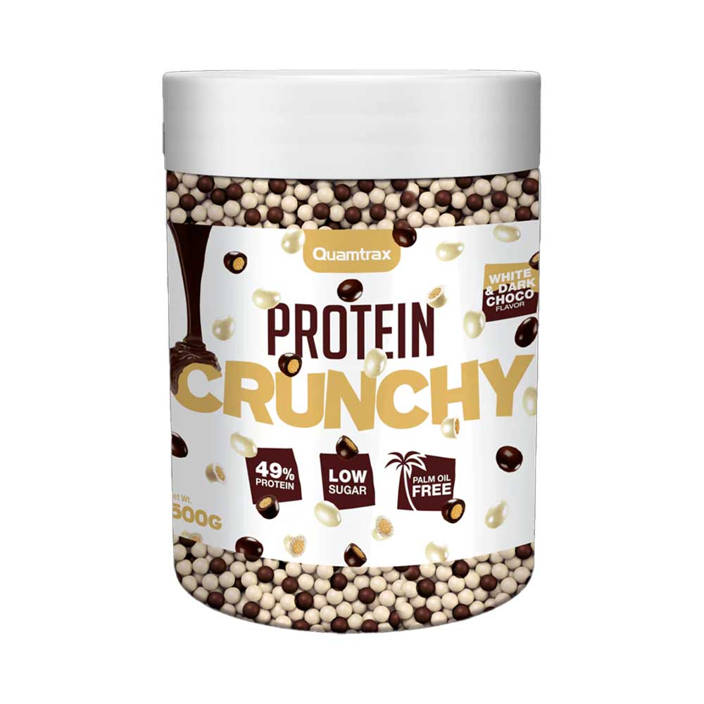 Quamtrax Nutrition Protein Crunchy - Chocolade Eiwit Balletjes - 500 Gram - Dark & White Chocolate