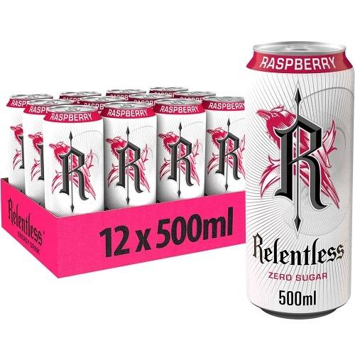 Relentless Energy Zero Sugar 12x 500ml Raspberry